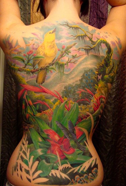 Tropisches Tattoo, Tattoo Perna, Tropical Tattoo, Backpiece Tattoo, Vogel Tattoo, Tattoo Henna, Full Back Tattoos, 1 Tattoo, Tattoo Outline