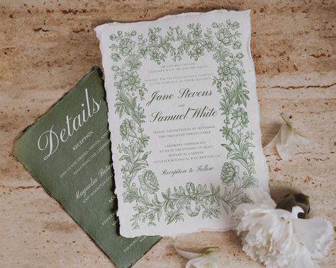 MostArdentlyPaperie - Etsy Cottage Core Wedding Invitations, Wedding Powerpoint, Congrats On Your Wedding, Cottage Core Wedding, Botanical Garden Wedding Invitations, Garden Woodland, Woodland Wedding Invitations, Floral Themed Wedding, Handmade Wedding Stationery