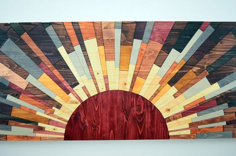 wood wall art 60x20 Edge Of The Day wooden by StainsAndGrains Sun Sky, Wood Wall Hanging, Sky Nature, 3d Texture, Barn Quilt, Western Decor, Wood Panel, Wooden Wall Art, Beautiful Wall Art