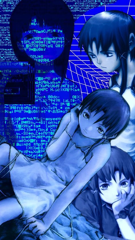 Lain💙 (made in Picsart) #serialexperimentslain #lain #picsart Laincore Wallpaper, Yabujin Background, Breakcore Wallpaper, Lain Iwakura Wallpaper, Sewerslvt Wallpaper, Yabujin Wallpaper, Lain Experimental, Lain Wallpaper, Experiment Lain