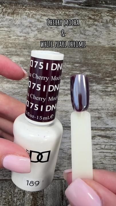 Dnd Cherry Mocha Chrome, Chocolate Cherry Nails, Cherry Mocha Nails, Mocha Nails, Med Hair, Cherry Mocha, Neat Nails, Nails Chrome, 2024 Nails