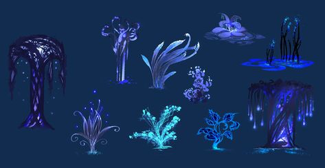 Dark Arcane Magic Flora from World of Warcraft: Legion Arcane Magic, World Of Warcraft Legion, Alien Plants, Plant Magic, Blizzard Entertainment, Environment Design, Environment Concept Art, Fantasy Inspiration, Plant Art