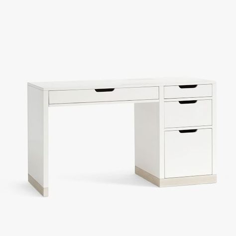 Teen Desks | Storage Desks & More | Pottery Barn Teen Teen Desk, Space Saving Desk, Compact Desks, Oversized Furniture, Desks For Small Spaces, Swivel Chair Desk, White Desk, Weathered White, Wooden Drawers