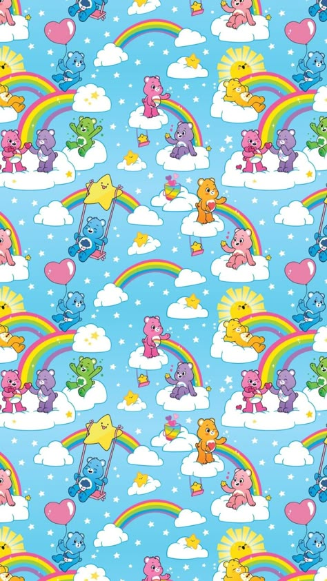 #carebears #ositoscariñositos #oso #bear #cute #rainbow #happy #feliz #arcoiris #wallpaper Care Bear Wallpaper, Care Bears Wallpaper, Bears Wallpaper, Teddy Pictures, Care Bears Cousins, Bear Cute, Pink Teddy Bear, Bear Theme, 80s Cartoons