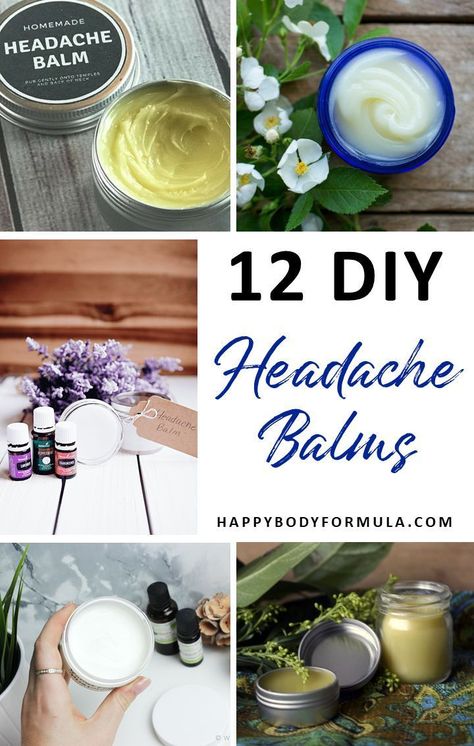 12 DIY Headache Balm Recipes for Instant Pain Relief | These balm recipes also contain completely natural products (such as essential oils), making them not just effective at treating your headache, but also working long-term to keep them away. Headache Balm, Natural Headache Relief, Home Remedy For Headache, Healthy Diet Tips, Healing Oils, Headache Relief, Migraine Headaches, Natural Diy, Good Health Tips