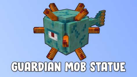 I'm back from a short vacation and built myself a Guardian Mob Statue at a 1 pixel 2 blocks scale. You can find schematics for LiteMatica and... Minecraft Guardian Statue, Statue Minecraft, 1 Pixel, Build Inspiration, Minecraft Mobs, Short Vacation, Minecraft Map, Texture Packs, Rock Hounding