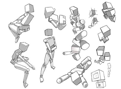 BearTheMighty on Instagram: “box sketches plus video showing process. swipe to see both parts of the video! #art #artistsoninstagram #artistsofinstagram #sketch…” Box Anatomy Reference, Torso Box Drawing, Box Mannequin Drawing, Box Figure Drawing, Drawing Boxes In Perspective, Anatomy Box Method, Box Sketch Drawing, Box Body Shape, Box Method Drawing