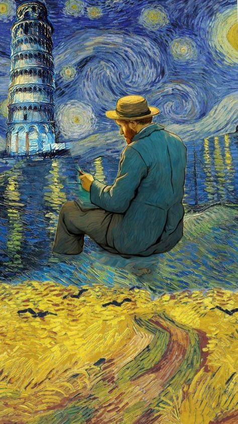 Van Gogh Van Gogh Aesthetic, Van Gogh Wallpaper, Van Gogh Paintings, Black Wallpaper Iphone, Painting Wallpaper, Vincent Van, Colored Pencil, Black Wallpaper, Vincent Van Gogh