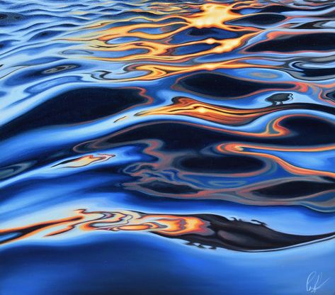 Water Study, Theme Nature, Sunset Clouds, Water Reflections, Water Art, Ocean Painting, Water Painting, Prisms, Seascape Paintings