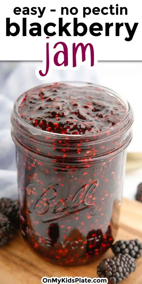 Blackberry Preserves Recipe, Blackberry Butter, Blackberry Recipes Easy, Easy Blackberry Jam, Blackberry Jelly Recipe, Blackberry Freezer Jam, Seedless Blackberry Jam, Blackberry Jam Recipe, Refrigerator Jam