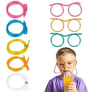 Straw Glasses, Silly Straws, Curly Design, Social Media Party, Fun Glasses, Crazy Straws, Fun Straws, Straw Covers, Eyeglass Accessories