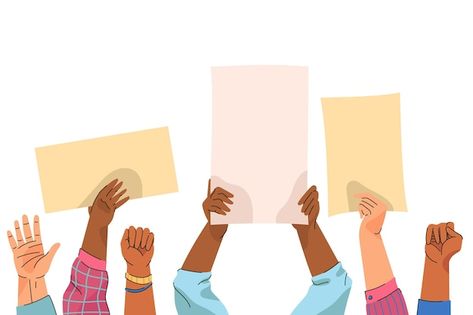 Hands with blank placards | Free Vector #Freepik #freevector #human-illustration #protest #people-illustration #illustrations Protest Illustration, Human Illustration, Adobe Illustrator Graphic Design, People Illustration, Year 2, Vector Hand, Graphic Resources, Vancouver, Vector Art