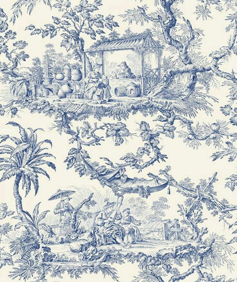 Scrapbook Papeles Designs Room, Den Room, Toile Bedding, Room Designer, Toile Wallpaper, Toile Pattern, French Toile, Blue Toile, Sweet Jojo Designs