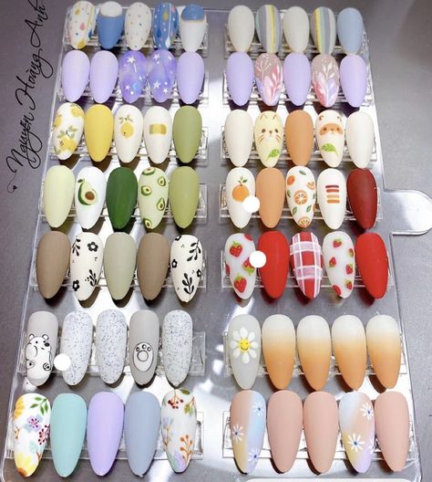 Fake Nails Designs, Korean Nails, Cute Acrylic Nail Designs, Really Cute Nails, Spring Nail Art, Short Acrylic Nails Designs, Cute Nail Art, Coffin Nails Designs, Cute Nail Designs