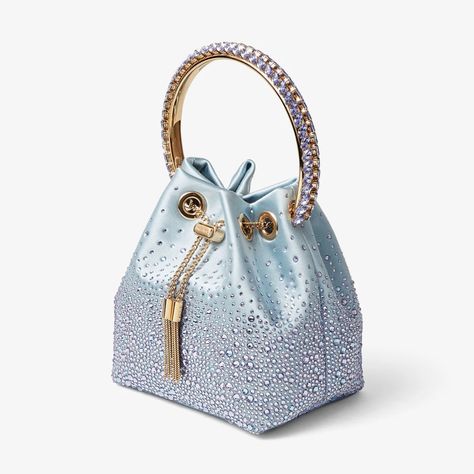 BON BON |Smoky Blue Satin Bag with Dégrade Crystals RAMADAN 2023 COLLECTION | JIMMY CHOO Diy Fabric Purses, Expensive Bag, Luxury Bags Collection, Womens Designer Bags, Jimmy Choo Bag, Satin Bags, Fancy Bags, Pretty Bags, Bon Bon