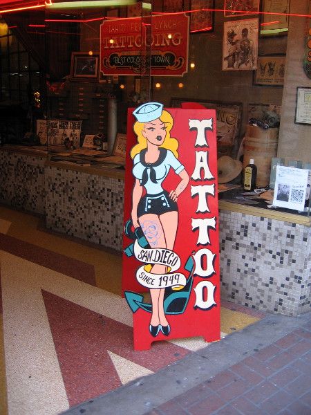 Tattoo Advertising Posters, Navy Pinup, Gaslamp San Diego, Tattoo Decor, Tattoo Sign, Tattoo Shop Decor, Tattoo Poster, Tattoo Posters, Occult Tattoo