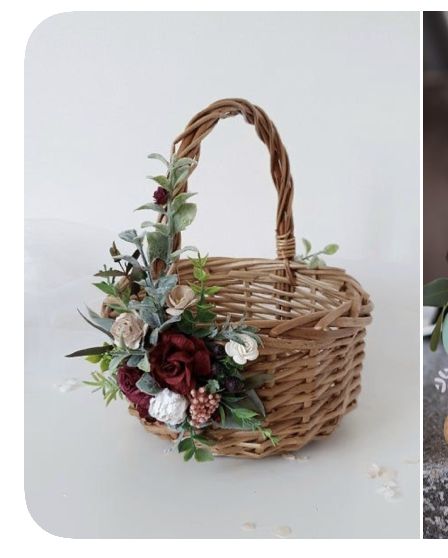 Rustic Wedding Decor Burgundy, Wedding Decor Burgundy, Twig Basket, White Beige Color, Rustic Basket, Basket Willow, Fruit Basket Gift, Rustic Baskets, Willow Basket