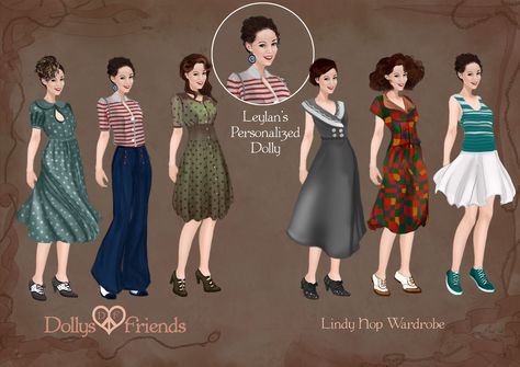 A paper doll commission for beautiful Leylan, she has chosen to have herself illustrated as a dolly with Lindy Hopper fashion style outfits.  But you can have your OCs as dollys and build &nbs... Lindy Hop Outfit Women, Lindy Hop Outfit, Lindy Hop Dress, Swing Dance Outfit, Dancer Outfits, Fashion Style Outfits, Dance Style, Dance Clothing, Lindy Hop