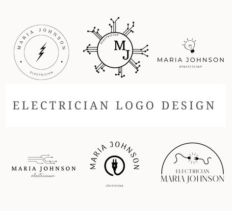 Electrical Business Logo, Electricity Logo Design Ideas, Logo Design Electric, Logo For Electrical Company, Electric Company Logo, Electric Company Logo Design, Electricity Logo, Electrician Logo, Digital Wedding Invitations Templates