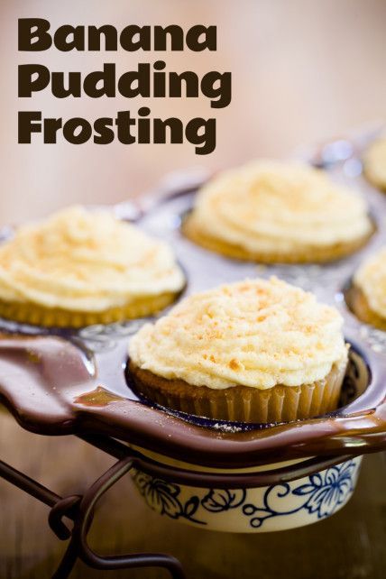 Pudding Icing, Banana Frosting, Frost Cupcakes, Pudding Frosting, Cupcake Project, Pudding Cupcakes, Frosting Recipes Easy, Banana Cupcakes, Ripe Bananas