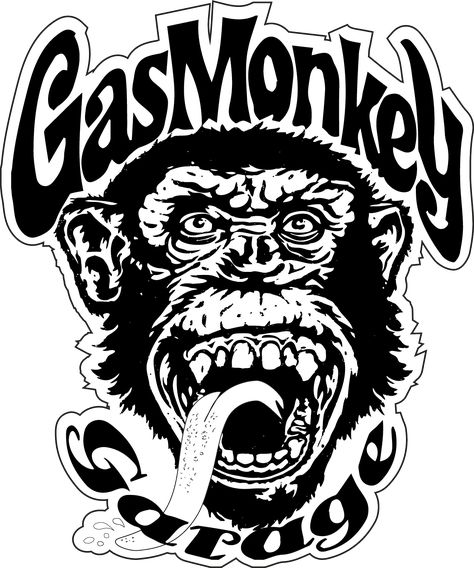 Gas Monkey Garage Logo, Monkey Svg, Richard Rawlings, Garage Logo, Monkey Logo, Monkey Stickers, Monkey Garage, Gas Monkey Garage, Free Gas