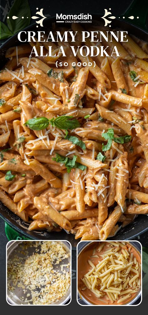 This penne alla vodka consists of pasta mixed with creamy tomato vodka sauce and topped with salty Parmesan cheese. It is smooth, delicious, and addicting for all! Al Vodka Sauce, Al La Vodka Sauce, Pasta With Vodka Sauce Recipes, Vodka Sauce Pasta With Chicken, Penne A La Vodka Recipe, Vodka Penne, Tomato Vodka Sauce, Penne Vodka Sauce, Vodka Rigatoni