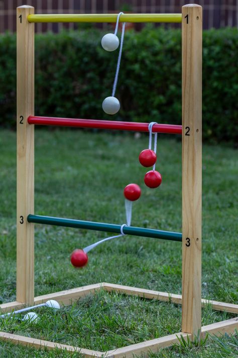 DIY backyard games Floor Games, Yard Games For Kids, Ladder Toss, Picnic Business, Ladder Golf, Backyard Games Kids, Outdoor Yard Games, Ladder Ball, Picnic Games