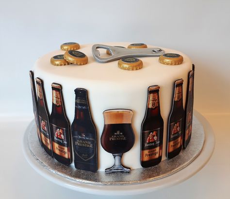 a beer cake for your birthday Beer Cake Design, Beer Birthday Cake, Beer Themed Cake, Beer Bottle Logo, Birthday Cake Beer, Beer Cakes, Birthday Beer Cake, Birthday Cake Images, Cake Design For Men