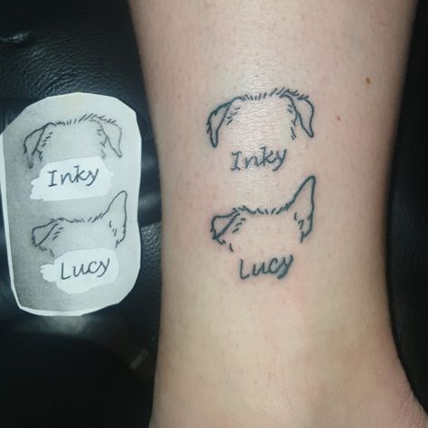 LRT Art Doggie ears with names 🐾 Inked Tattoo, Infinity Tattoo, Tattoos, Art