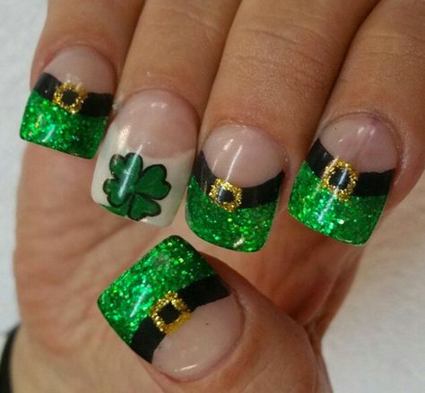 St Patricks Day Toe Nail Designs, February Nails Stiletto, Spring Time Nail Designs, Saint Patricks Day Nails Gel, Saint Pattys Day Nails, Leprechaun Nails, March Nails Ideas St. Patrick's Day, Saint Patricks Day Nails, Irish Nail Designs