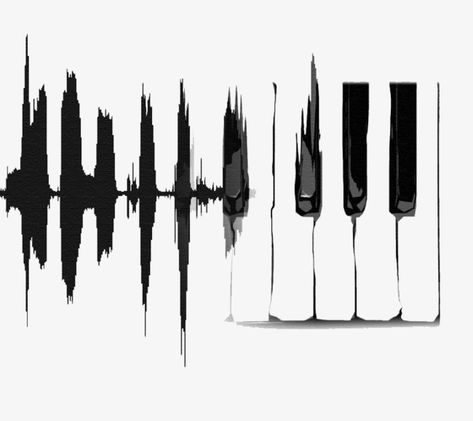 Piano Keys, Sound Waves, Musical Instruments, Piano, Musical, Sound, Black And White, Music, White