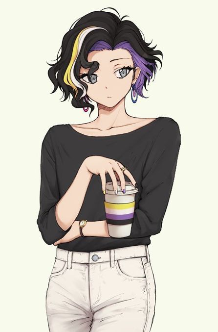 Non Binary, Coffee, Hair