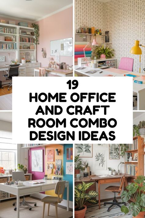 Create a beautiful and functional home office and craft room combo that works for you! 🎨📝 These inspiring design ideas will help you organize your supplies, personalize your space, and stay productive while crafting and working from home. #WorkFromHome #CraftRoomInspiration Creating An Office Space At Home, Home Office Partition Ideas, His And Hers Office Space Home, Bonus Room Office Combo, Home Office And Craft Room Combo, Box Room Office Ideas, Small Multipurpose Room, Kids Craft Room Ideas, Green Office Design