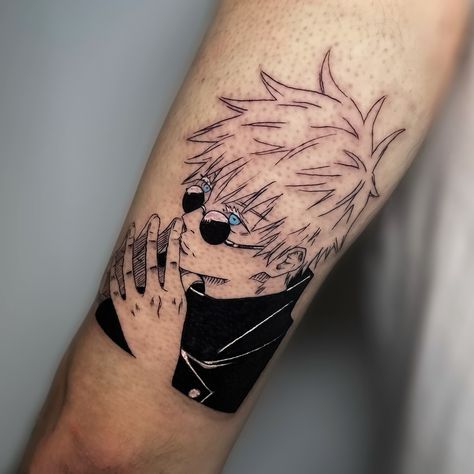 Gojo for Rémy today Thank you for your trust ! 🩵 . Done at @sombretache_tattoo . . . . . . . . #jjk #jujustukaisen #gojosatoru #satorugojo #anime #manga #animetattoo #mangatattoo Gojo Tattoo Designs, Gojo Tattoo, Manga Tattoo, Anime Tattoos, Tattoo Ideas, Tattoo Designs, Thank You, Tattoos, Nails