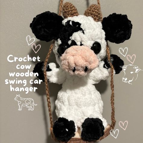 Cow crochet in wooden swing 🐄🩷🎀Etsy:CrochetsbyNaty #cow #cowgirl #cowboy #cowlove #cowgirls #westernstyle #westernlifestyle #westernwear #westernchic #westernlife #westernart #crochet #crocheting #crochetlove #crochetersofinstagram #crochetinspiration #crocheted #smallbusiness