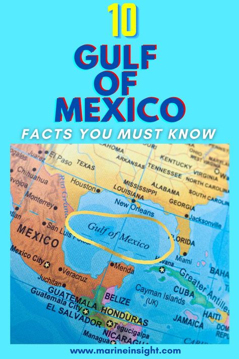 On the Eastern coast of North America lies a large body of water, separated from the Atlantic Ocean. Just North of the Caribbean Sea lies the Gulf of Mexico, an important location that is of immense importance to mankind. #gulf #mexico #gulfofmexico #shipping #maritime #marineinsight Souvenir Shirt, Mexico Map, Mexico Design, Guatemala City, Tegucigalpa, Nautical Map, Body Of Water, Caribbean Sea, Gulf Of Mexico