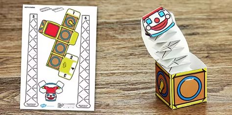 (1) Victorian Toys Jack in the Box Paper Model (teacher made) Toy Jacks, Toys Topic, Toys To Make, Victorian Crafts, Victorian Toys, Pots Diy, Painted Pots Diy, Toy Art, Box Paper