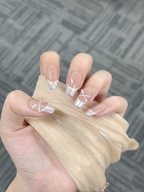 Ballet Acrylic Nails, Formal Nails Classy Almond, Ballet Nails Aesthetic, Ballet Nails Designs, Couqutte Nail Ideas, Ballet Core Nails, Balletcore Nails, Coquette Nails Aesthetic, Celeb Nails