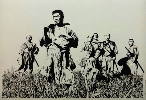 Akira Kurosawa - Seven Samurai (1954) Hidden Fortress, Best Drama Movies, Throne Of Blood, Best Classic Movies, Seven Samurai, Musashi Miyamoto, Toshiro Mifune, Japanese Cinema, Akira Kurosawa