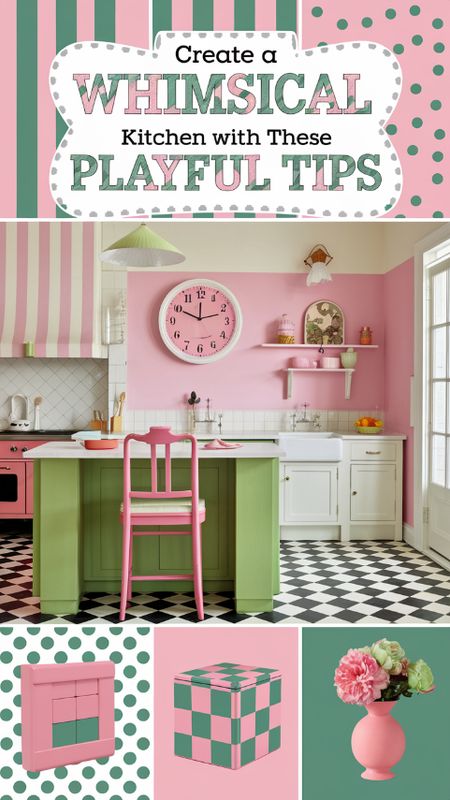 Create a Whimsical Kitchen with These Playful Tips Maximalist Kitchen, Heart Kitchen, Trendy Kitchen Design, Kitchen Cabinets Color Combination, Whimsical Kitchen, Two Tone Kitchen Cabinets, Mismatched Chairs, Quirky Kitchen, Latest Kitchen Designs