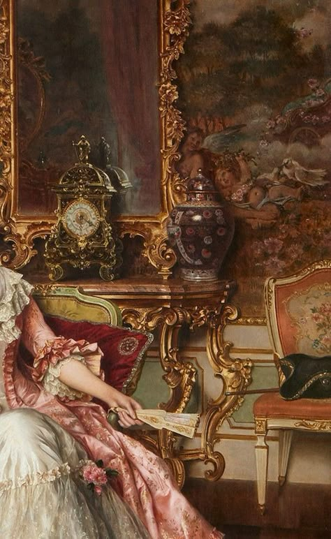 Classic Paintings Romantic, Royal Aesthetic Wallpaper, Classic Romantic Art, 1700s Art, Rococo Paintings, 1800s Art, Rococo Painting, Rococo Art, Baroque Painting