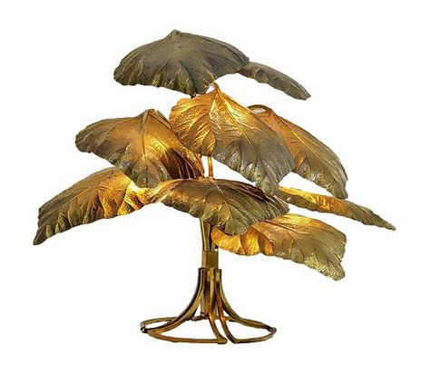 Listed on VNTG.com: 9 leaves Brass floor lamp by Tommaso Barbi, 1970 | #vntg #vintage Leaf Floor Lamp, Tommaso Barbi, Tiffany Style Lamp, Italian Mid Century Modern, Goth Home, Contemporary Lamps, Vintage Floor Lamp, Interior Modern, Brass Floor Lamp