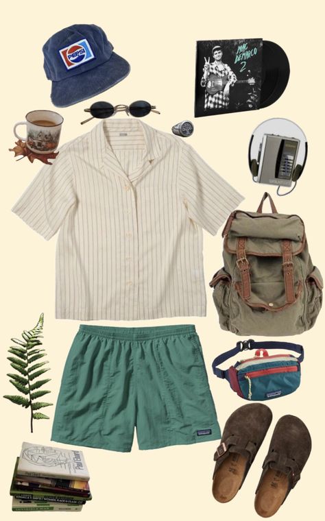 Granola style @patagonia #fashion #outfits #outfitideas #macdemarco #granola Indie Outfits Men Summer, Men Summer Outfit Aesthetic Vintage, Mens Granola Style, Granola Men Style, Granola Men, Granola Guy Aesthetic, Masc Summer Outfits, Outfits Granola, Granola Boy