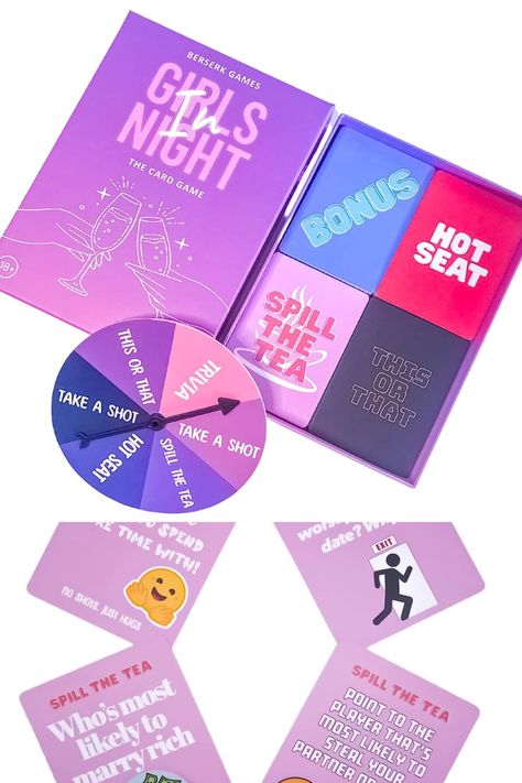 Girls Night In - The drinking card game, adult game for parties, Hen Do's, bachelorette party, students, games nights - 4in1 Games Card Games For Adults, Drinking Card Game, Bff Aesthetic, Adult Drinking Games, Girls Night Games, Students Gifts, Drinking Card Games, Game Hen, Girls Games