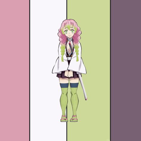 Mitsuri Kanroji Color Palette, Anime Character Color Palette, Mitsuri Color Palette, Demon Slayer Color Palette, Mitsuri Nails, Homescreen Themes, Movie Color Palette, Palette Challenge, Color Palette Challenge