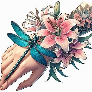 neo japanese style tattoo of lillies and a dragon - Image Creator from Microsoft Designer Tattoo Lilly, Japanese Style Tattoo, Neo Japanese, Embroidery Tattoo, Dragon Images, Style Tattoo, A Dragon, Create Sign, Create Image