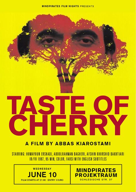 Taste Of Cherry, Abbas Kiarostami, Iranian Film, Film Posters Minimalist, Film Institute, Foreign Film, Cinema Posters, Film Art, True Art