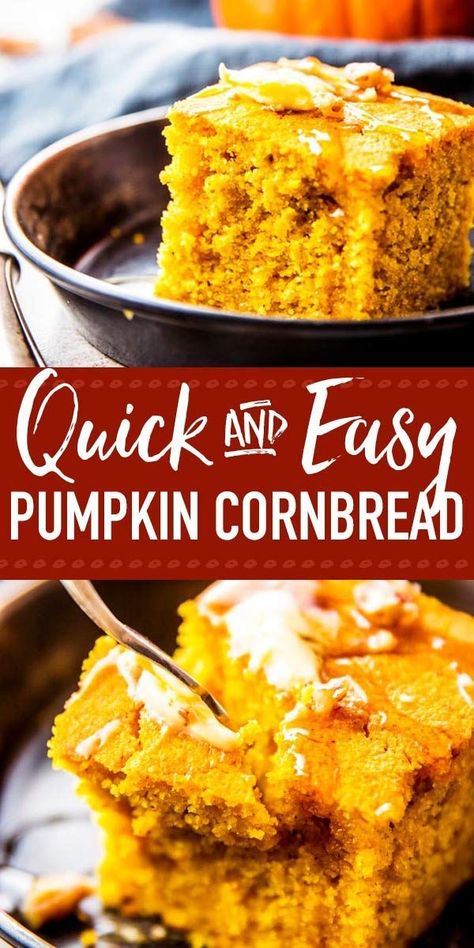 Southern Sweet Cornbread, Pumpkin Recipes Side Dish, Pumpkin Cornbread Recipe, Pumpkin Cornbread, Pumpkin Recipes Dinner, Cornbread Recipe Sweet, Savory Pumpkin, I Heart Recipes, Savory Pumpkin Recipes