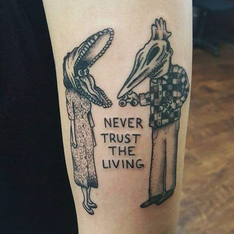 Beetlejuice Tattoo, "Never trust the living" Beetlejuice Tattoo, Tim Burton Tattoo, Never Trust The Living, Petit Tattoo, Geometric Tattoos, Inspiration Tattoos, Initial Tattoo, Lotus Tattoo, Never Trust