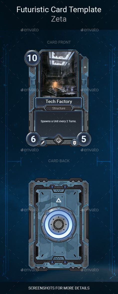 Futuristic Card Template - Zeta A History Of Magic, Cyberpunk Games, Game Card Design, Astronaut Art, Id Card Template, Collectible Trading Cards, Header Banner, Futuristic Fashion, Futuristic Design